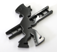 Kaminkehrerfigur aus schwarzem Acryl ca. 3,5 cm hoch